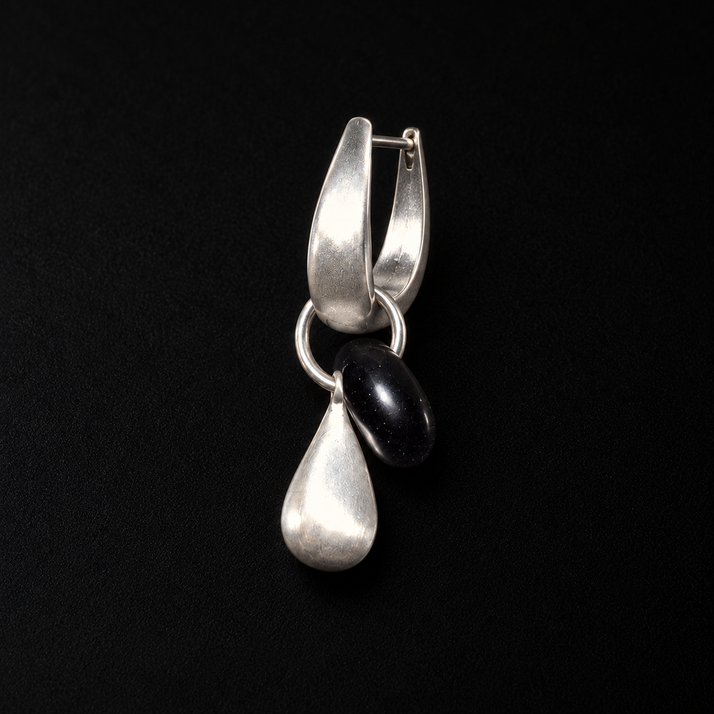 Dew Teardrop Charm Hoop Earrings by Lil Cacti, product view 5