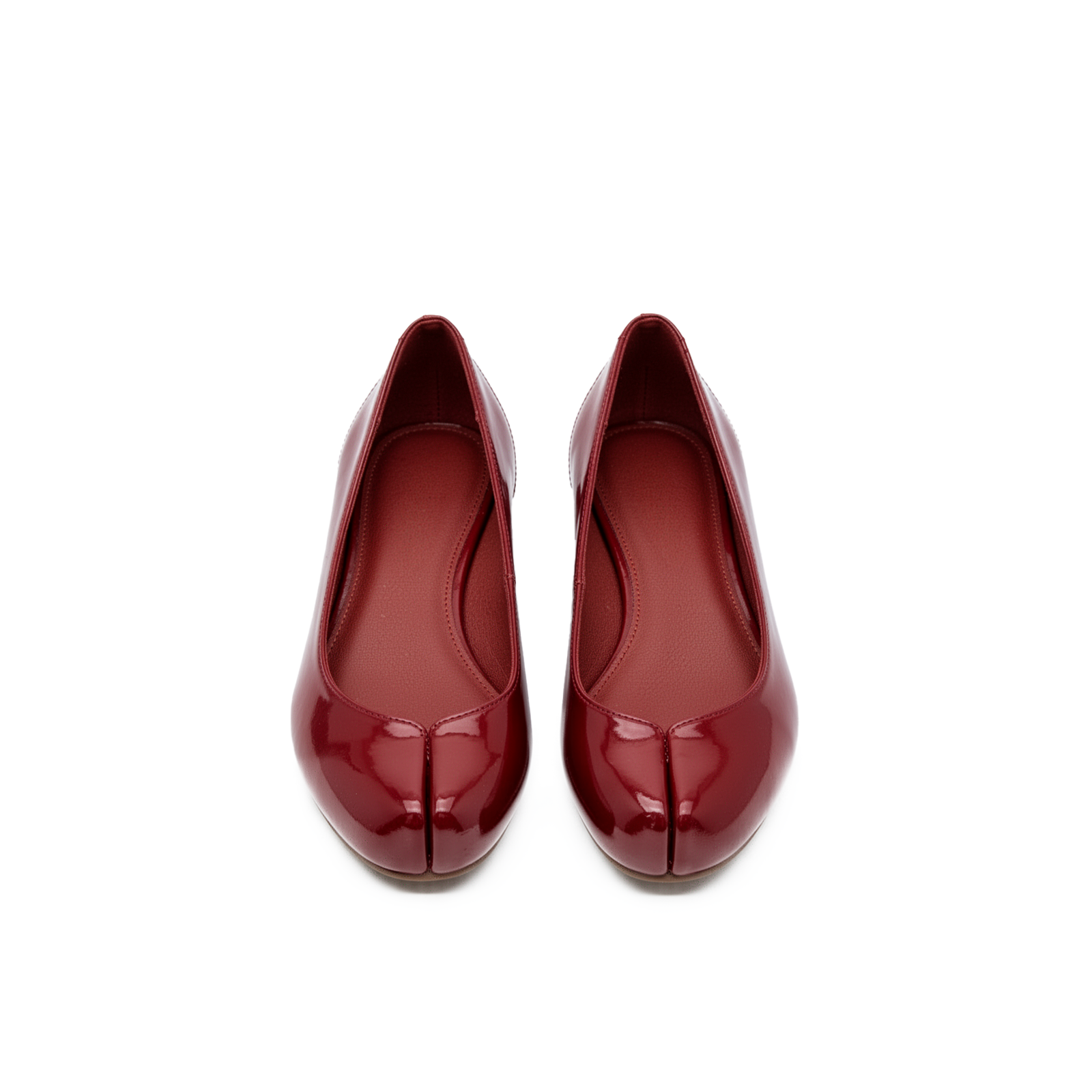 Echo wine red tabi flats side view — Lil Cacti