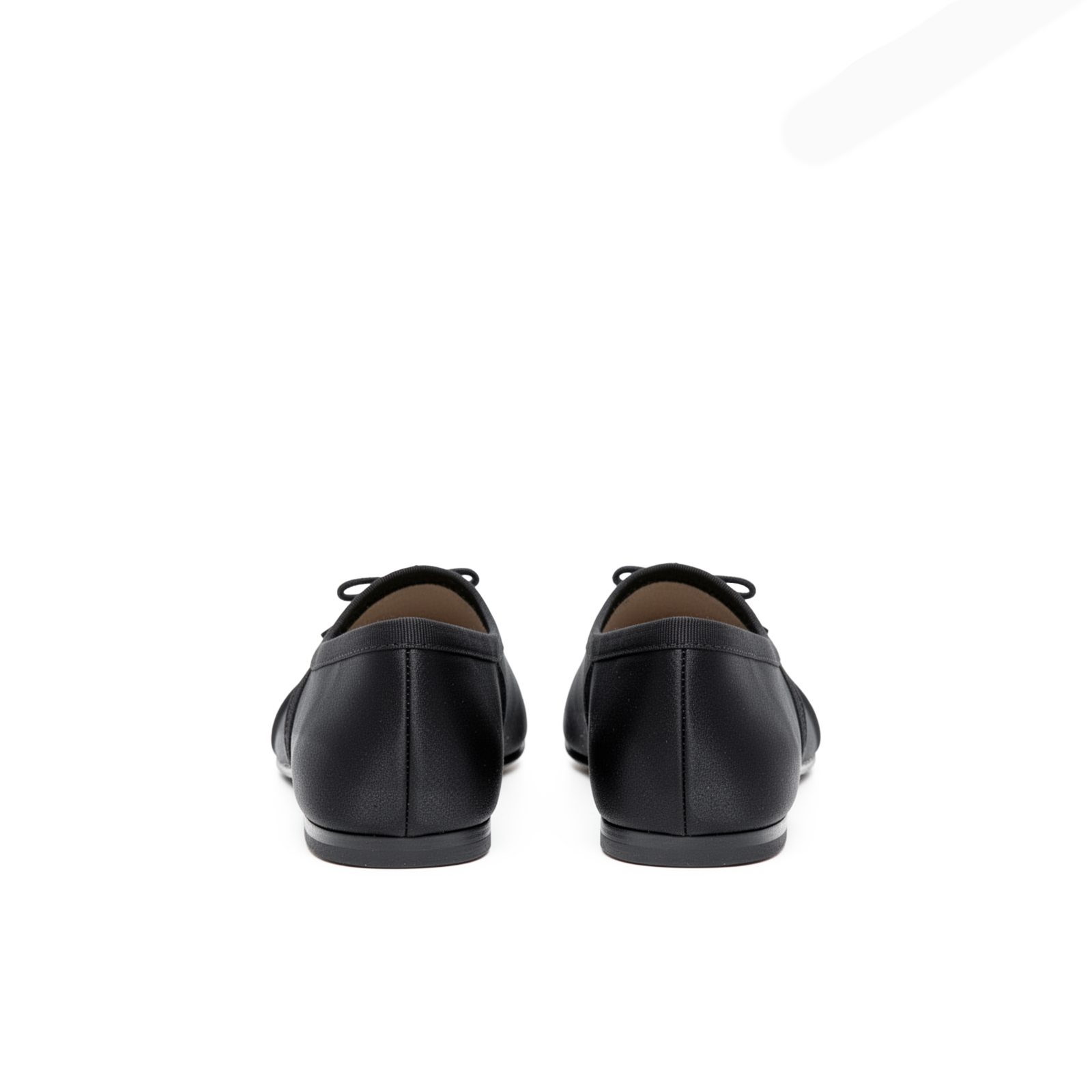 Evelyne black satin tabi ballet flats top-down flatlay view — Lil Cacti