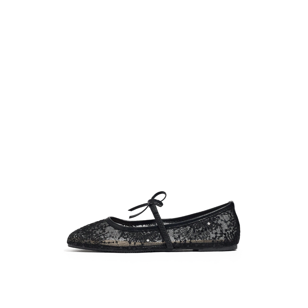 Florence black Lace Ballet Flats