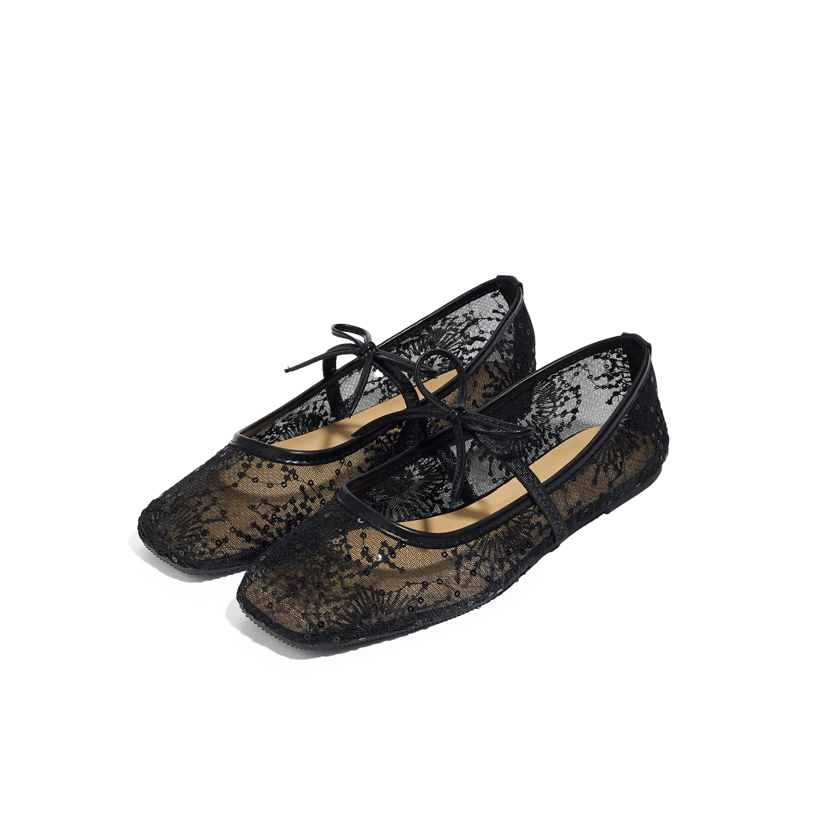 Florence black Lace Ballet Flats