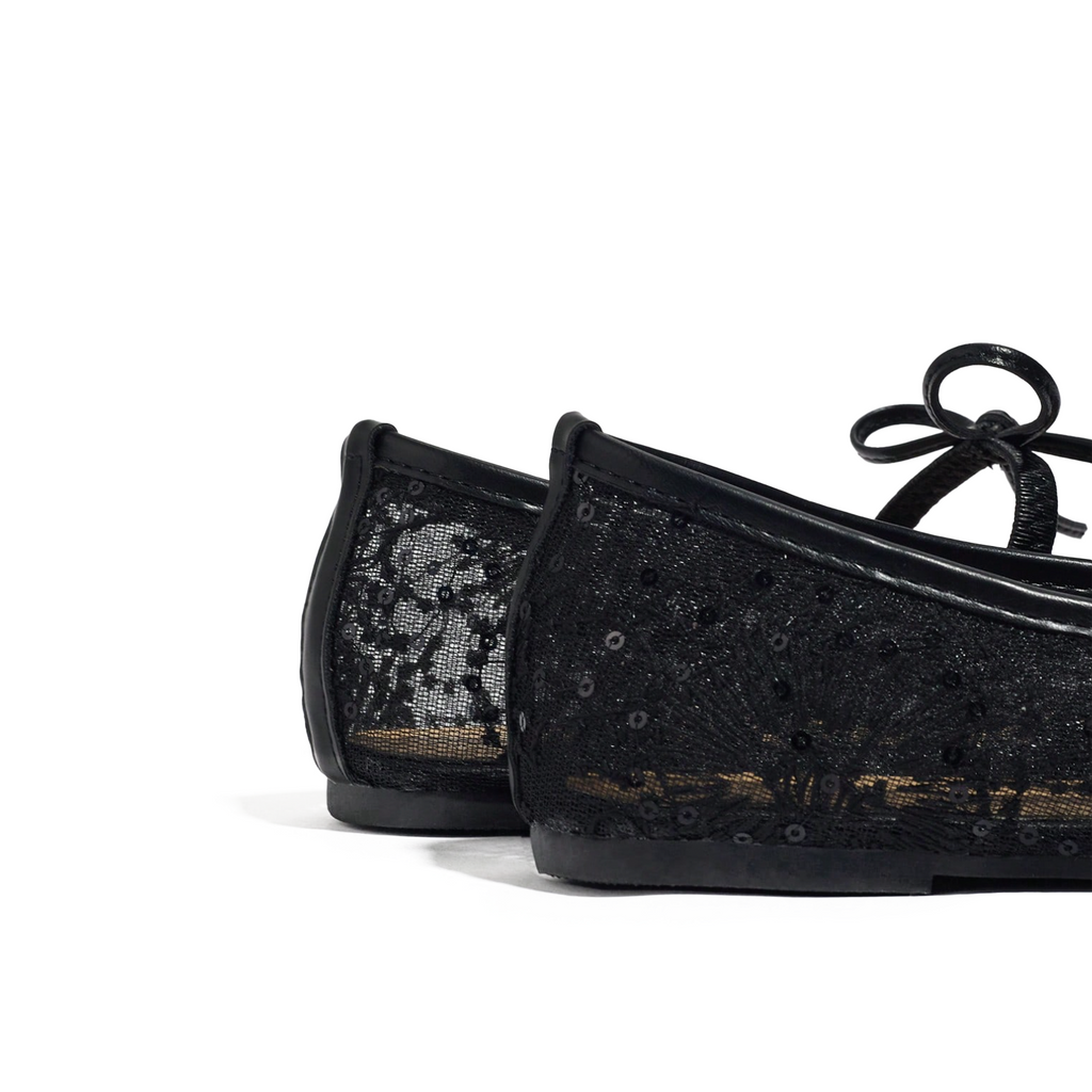 Florence black Lace Ballet Flats