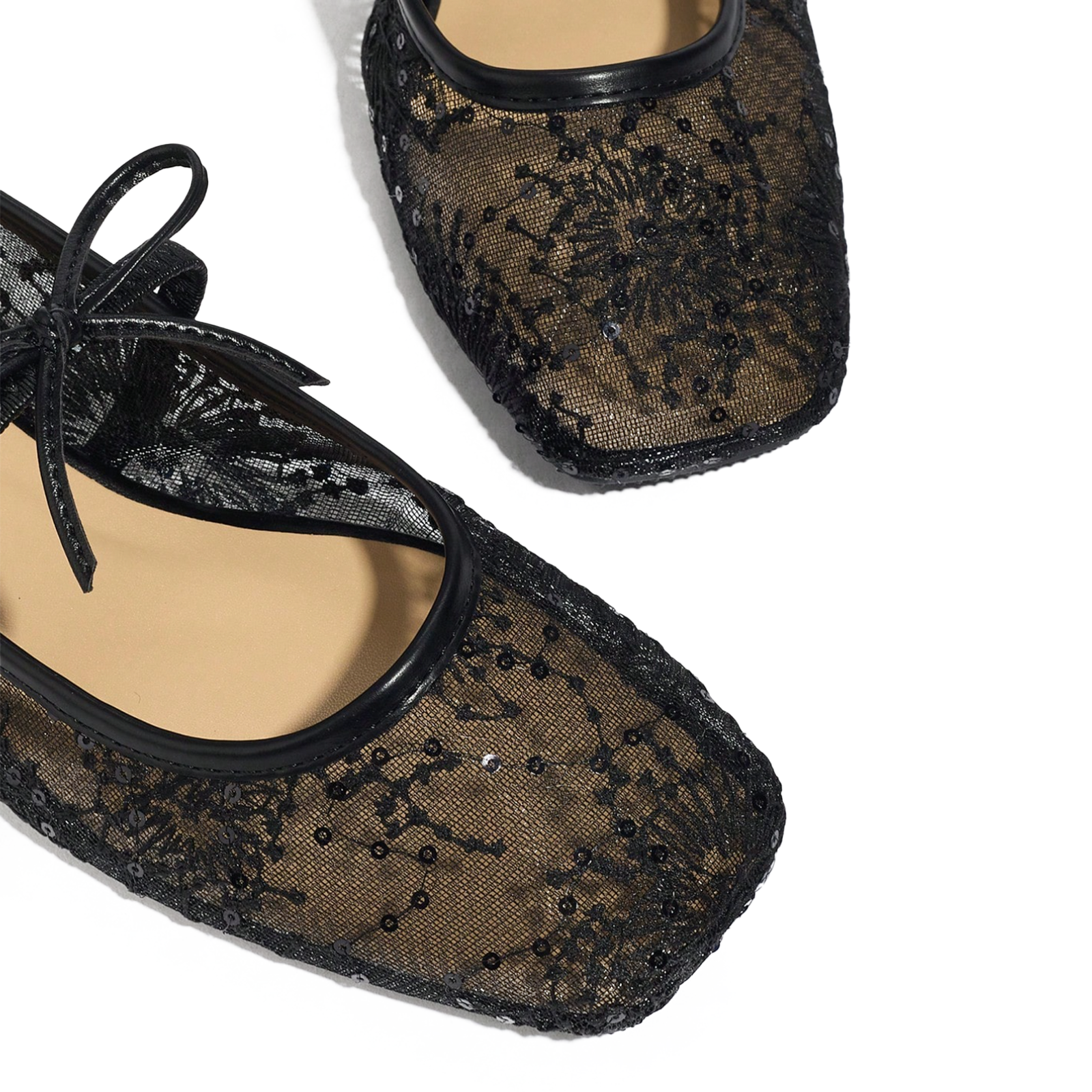Florence black Lace Ballet Flats