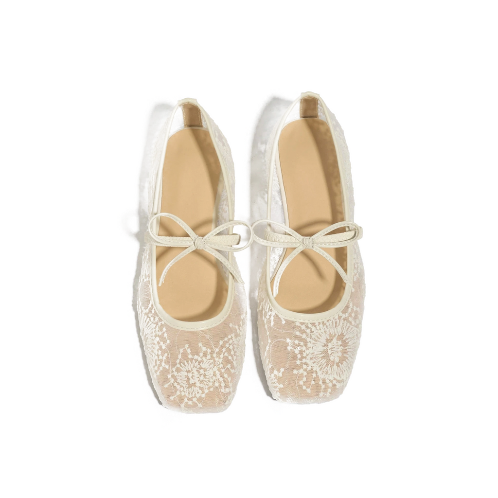 Florence black Lace Ballet Flats