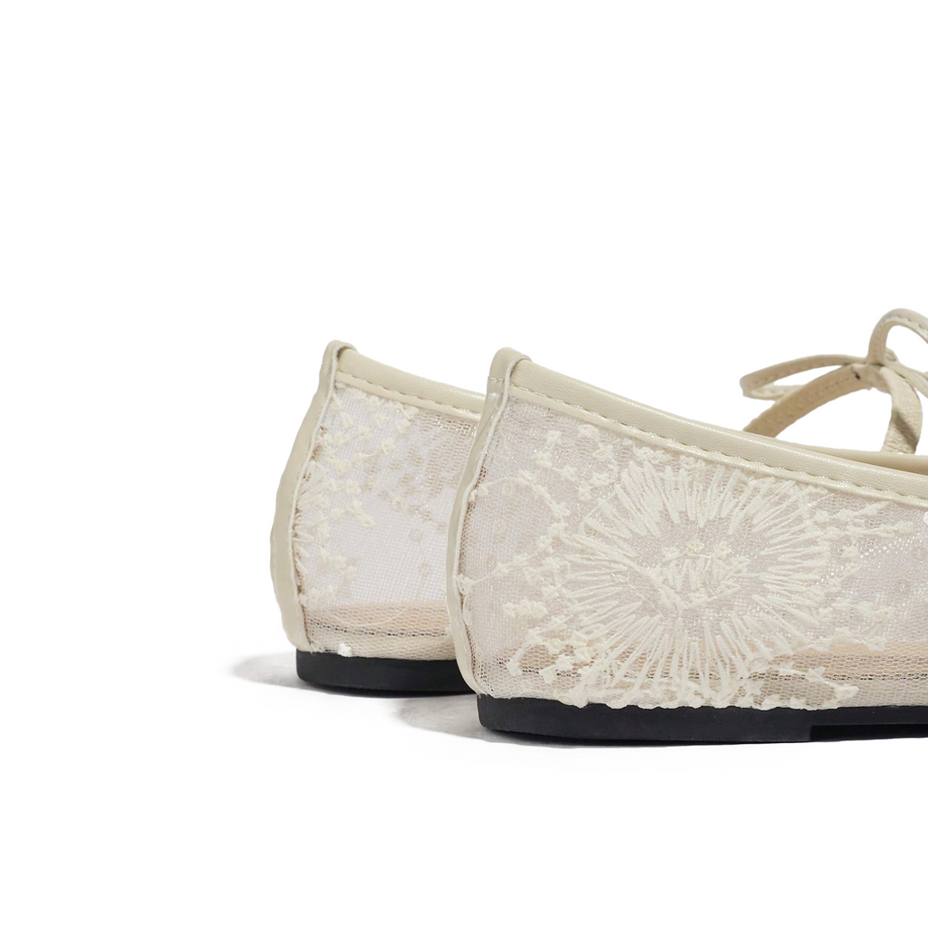 Florence black Lace Ballet Flats