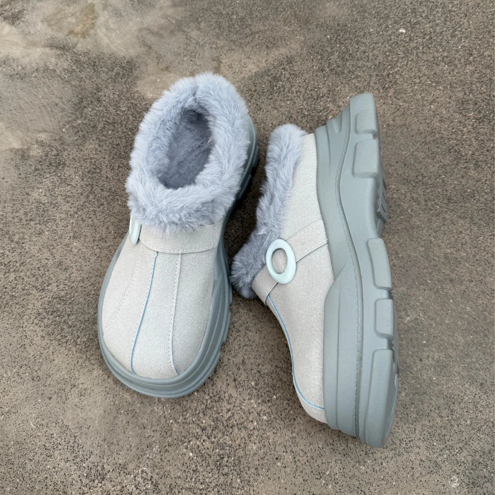 Frosty Platform Fur Mules