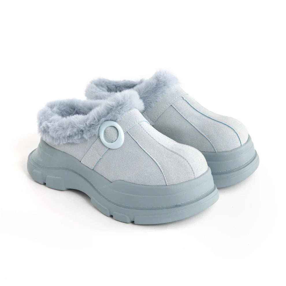 Frosty Platform Fur Mules