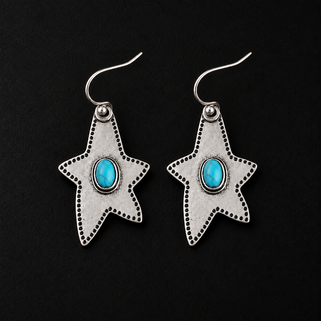 Halcyon Western Star Earrings by Lil Cacti, star earrings