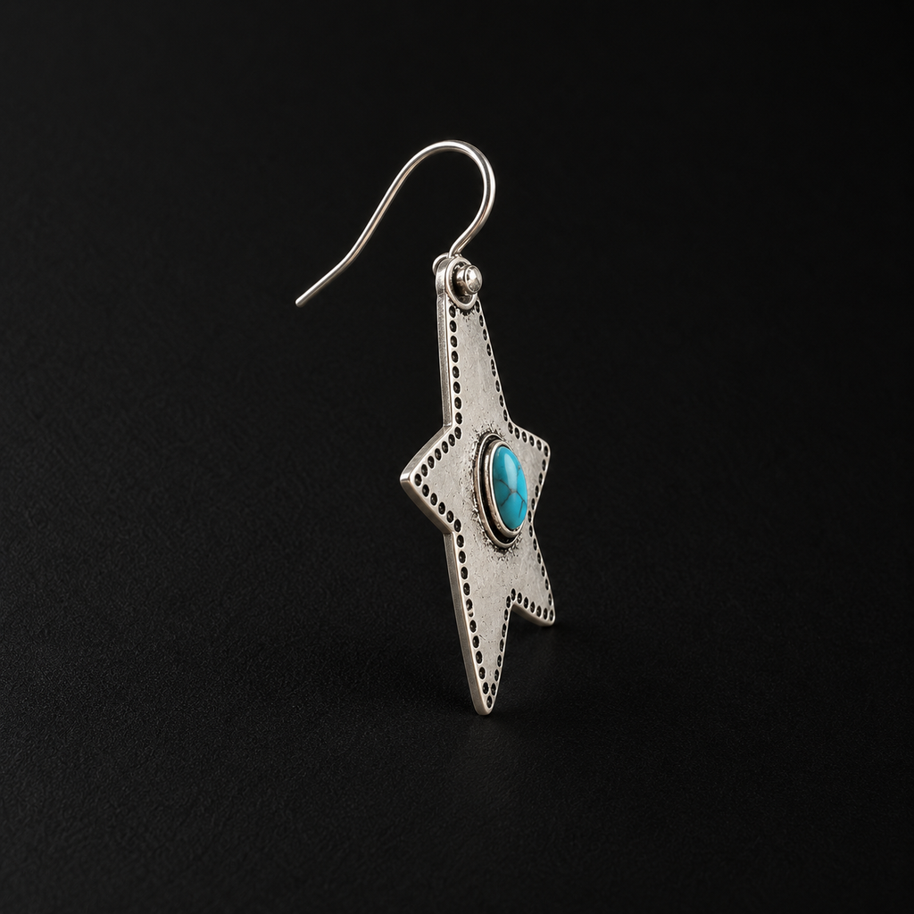 Halcyon Western Star Earrings by Lil Cacti, turquoise-look earrings