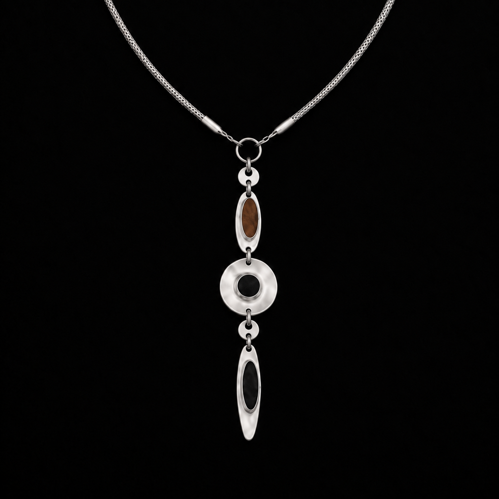 Halo Drop Collar Necklace shown at a three quarter angle in studio light