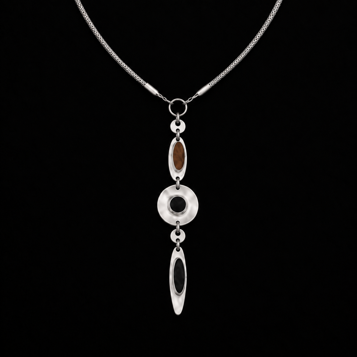 Halo Drop Collar Necklace shown at a three quarter angle in studio light