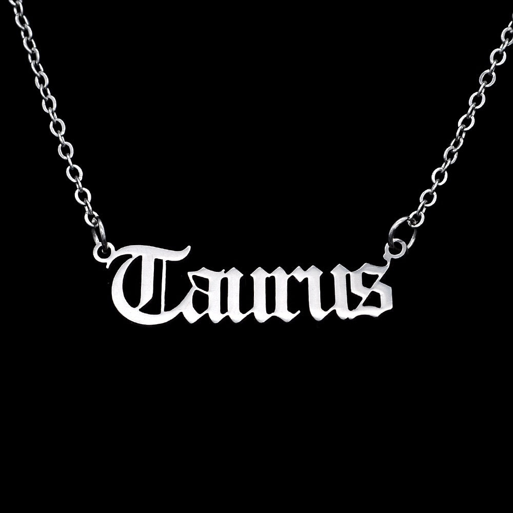 Zodiac Letter Pendant Necklace