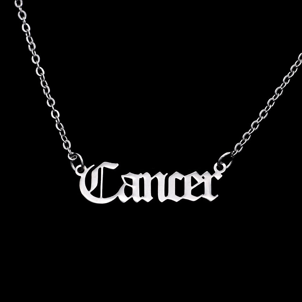 Zodiac Letter Pendant Necklace