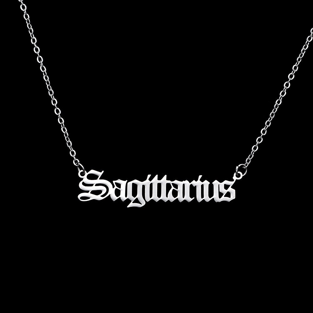 Zodiac Letter Pendant Necklace