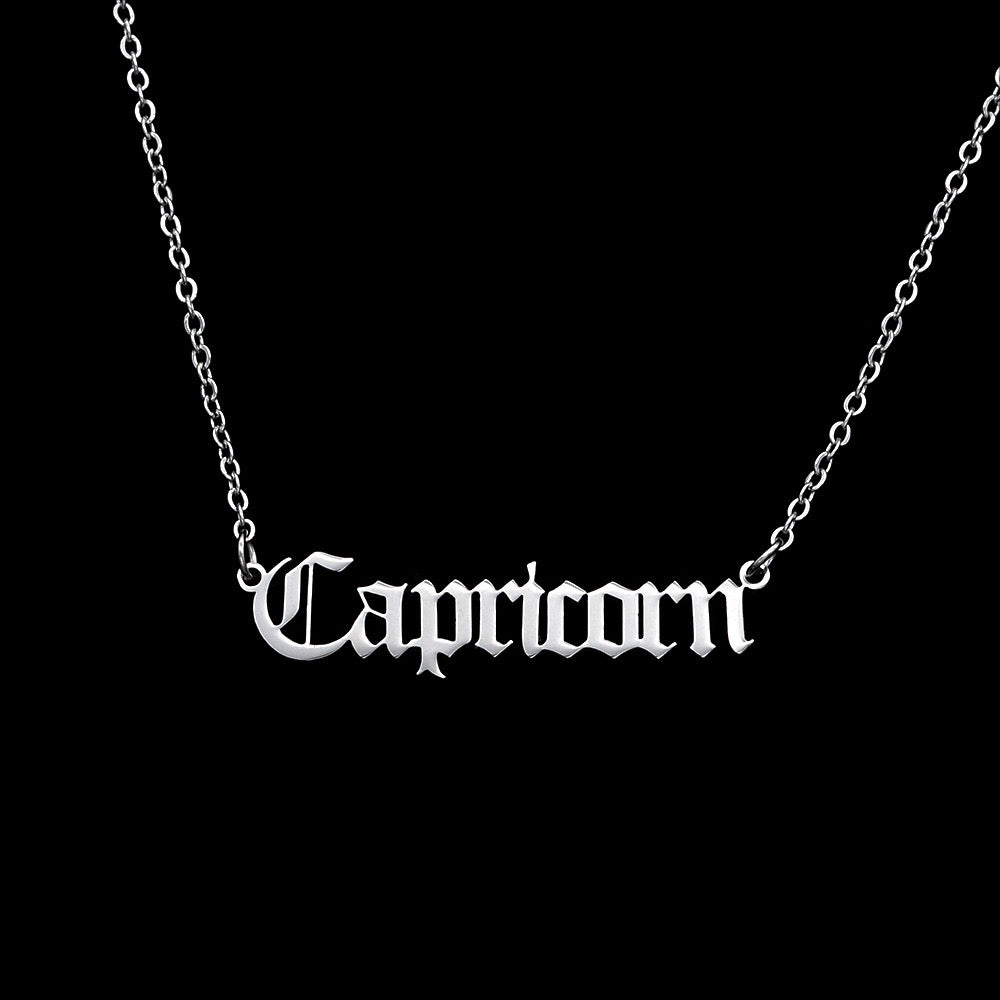 Zodiac Letter Pendant Necklace
