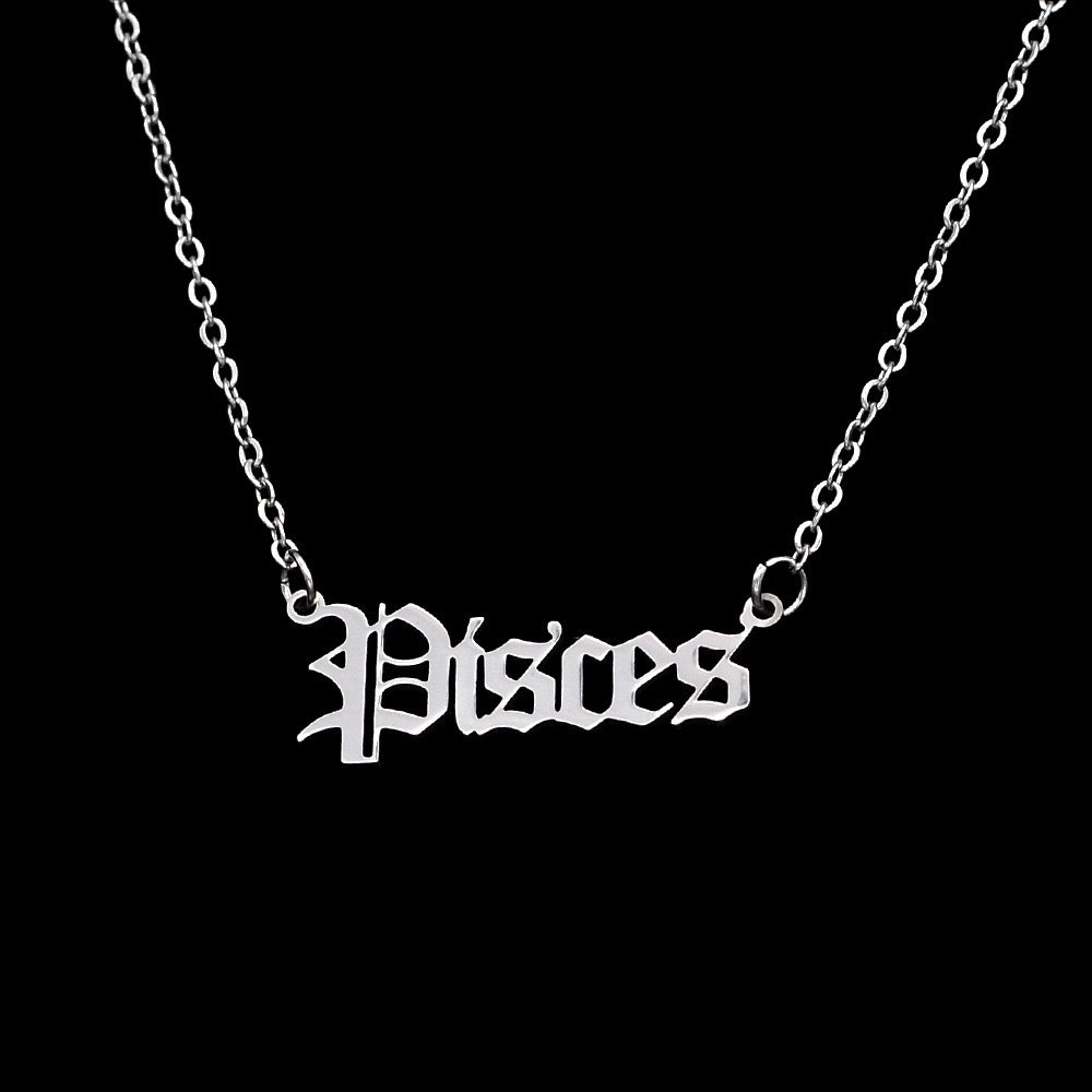 Zodiac Letter Pendant Necklace