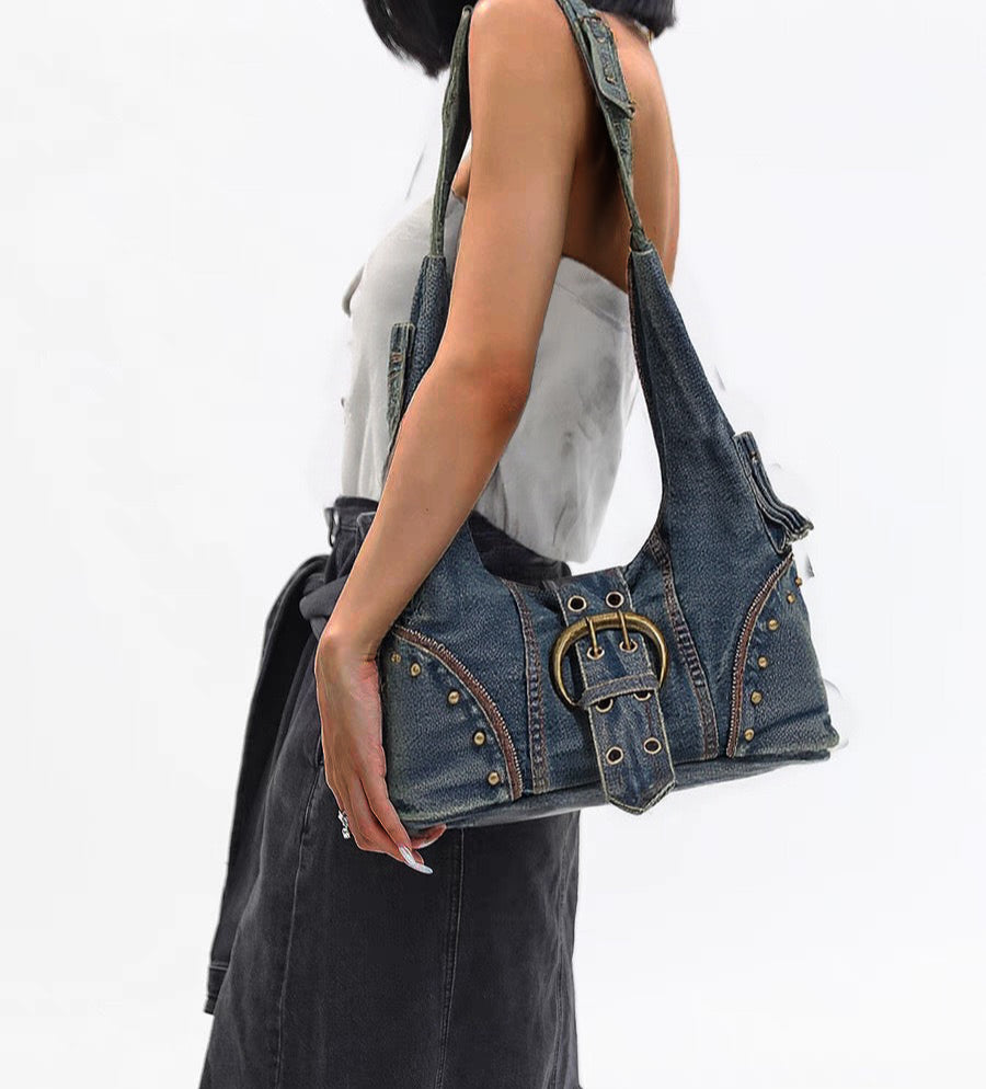 Indigo Denim Shoulder Bag
