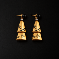 Ink Bamboo Tiered Drop Earrings by Lil Cacti, chinoiserie jewelry