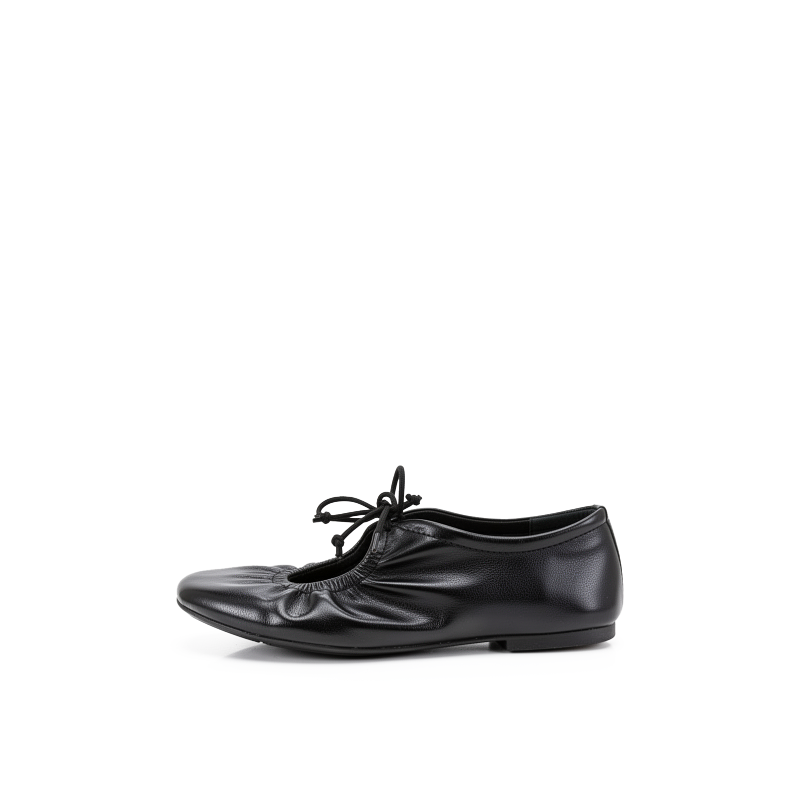 Iselle black lace-up mary jane ballet flats, front pair view on white background — Lil Cacti footwear