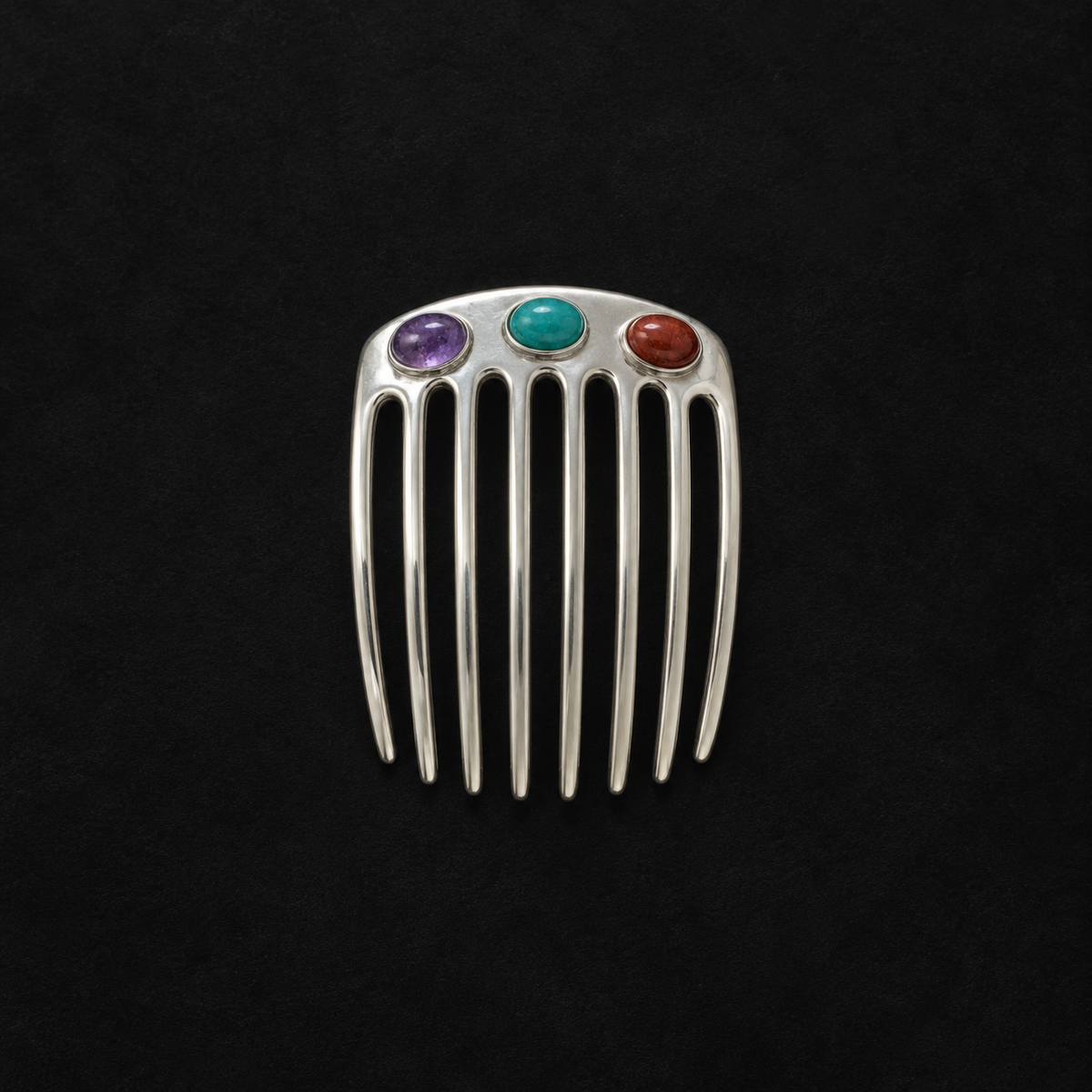 Jewelled Hair Comb shown at a three quarter angle in studio light