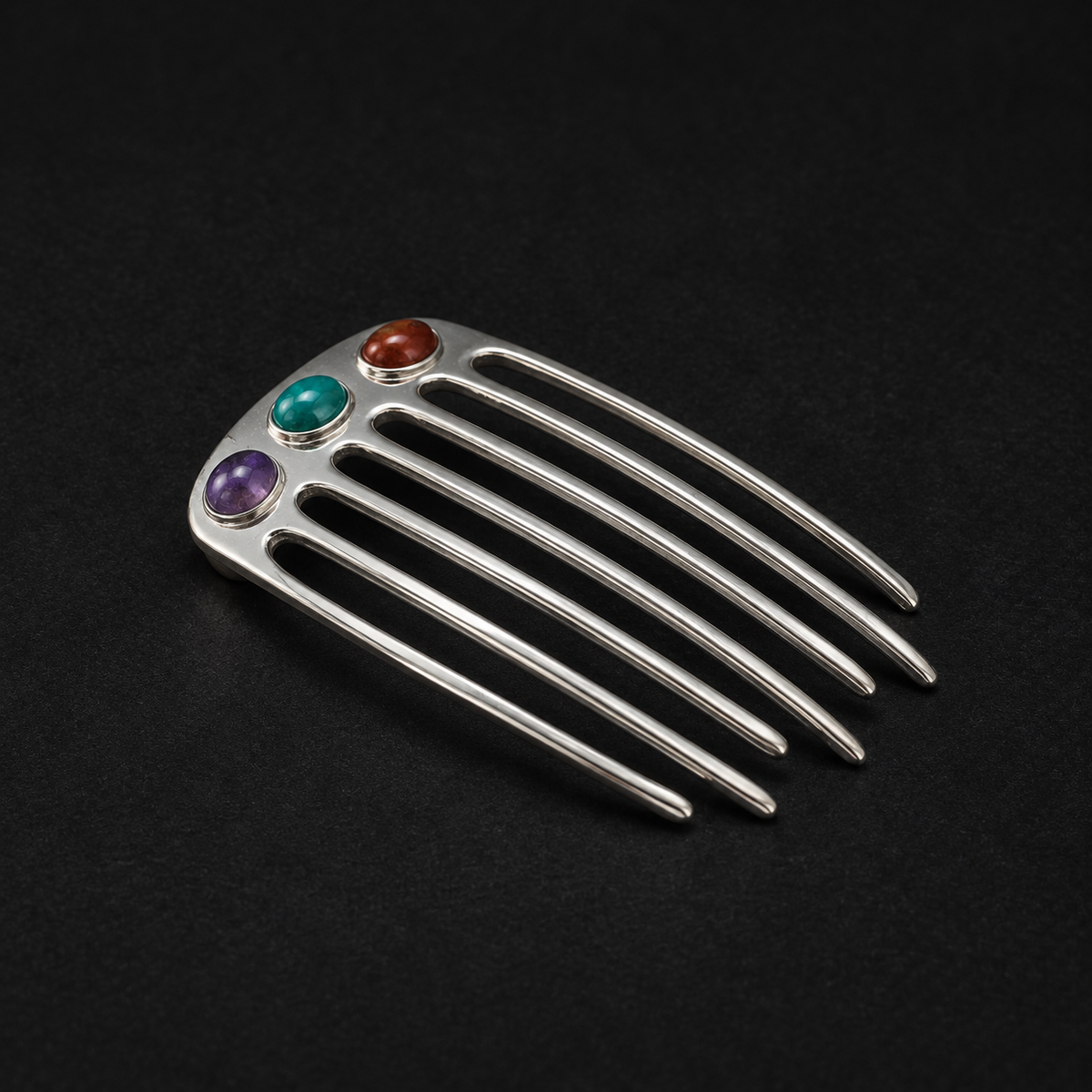 Close detail of the Jewelled Hair Comb by Lil Cacti