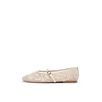 Lace Embroidered Mesh Ballet Flats