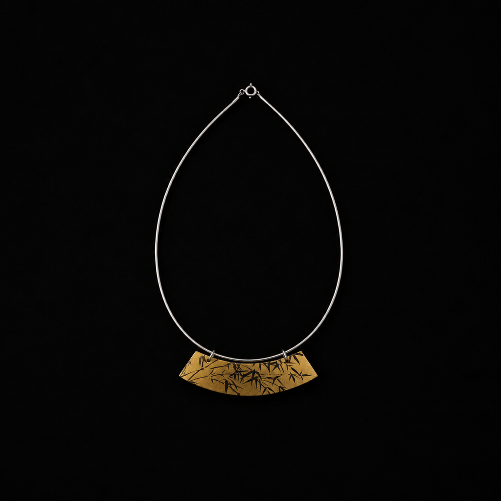 Lacquer Bamboo Collar Necklace by Lil Cacti, collar necklace