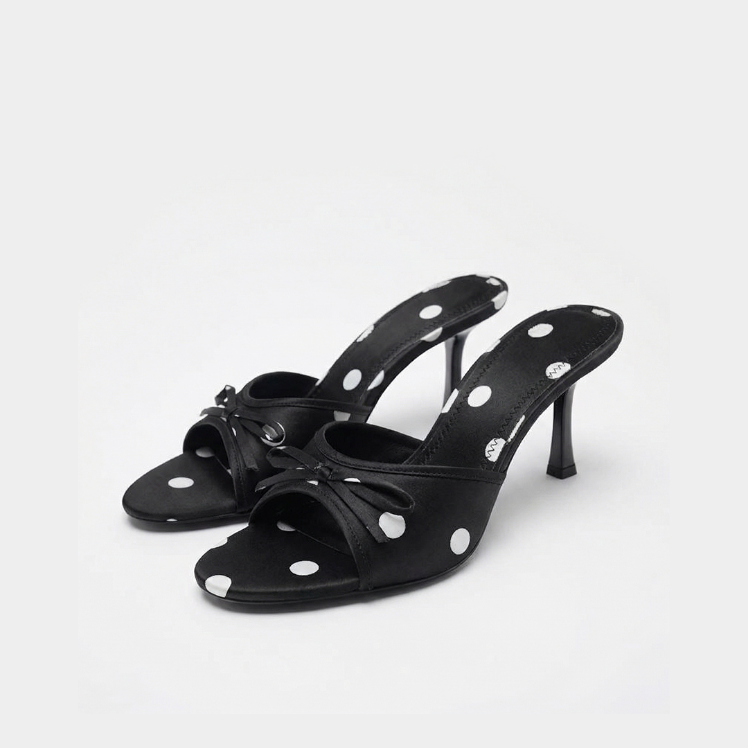 Lilith Polka Kitten Heel Sandals