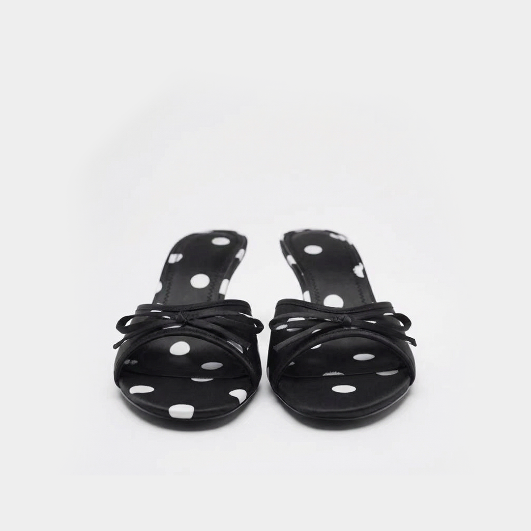 Lilith Polka Kitten Heel Sandals