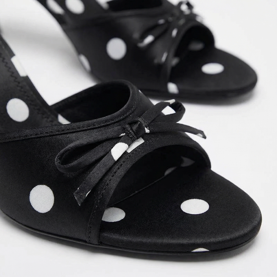 Lilith Polka Kitten Heel Sandals