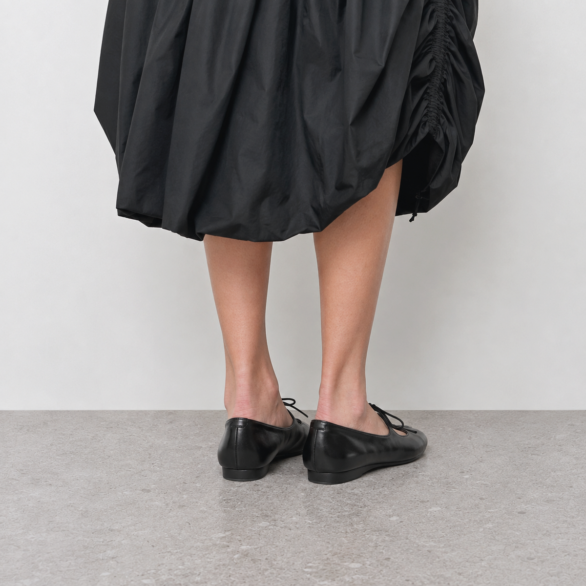 Lena Tabi Mary Jane Ballet Flats by Lil Cacti — vegan tabi flat, rear view showing the heel