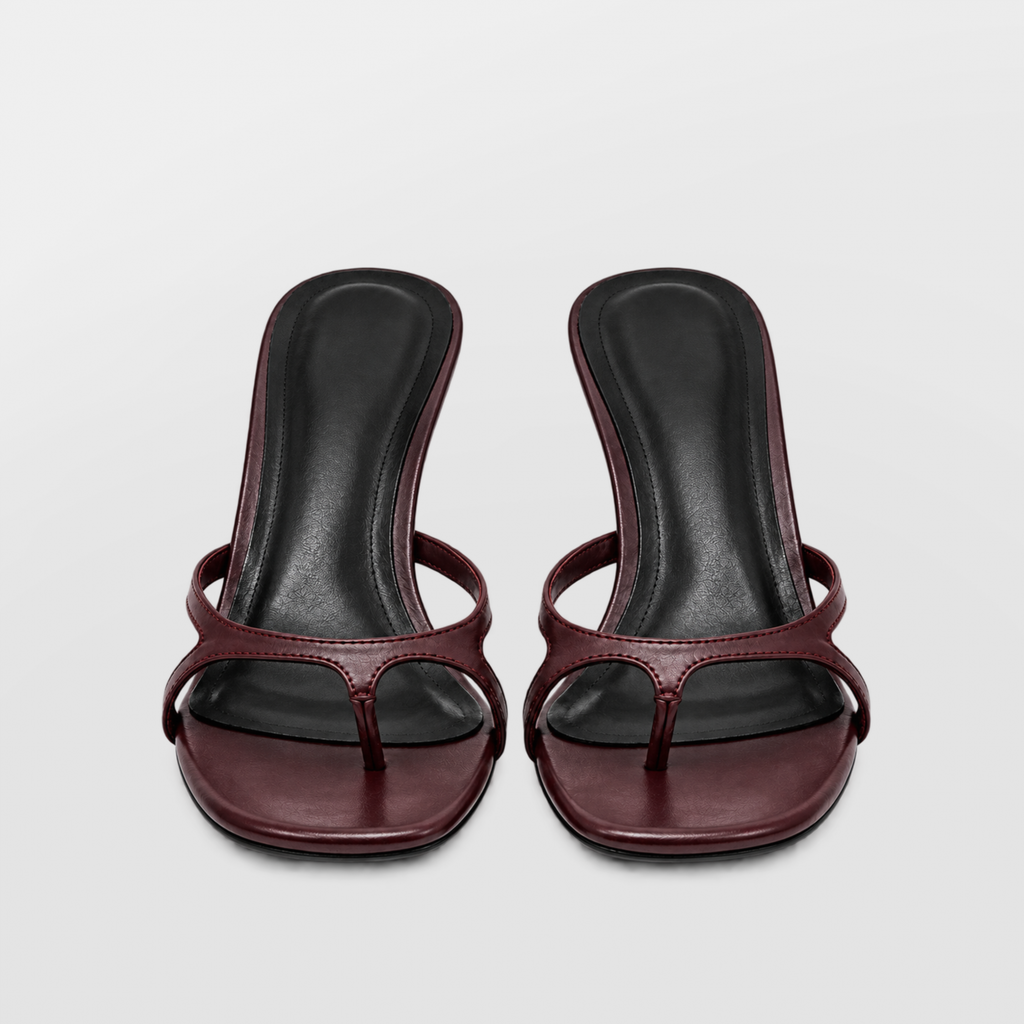 Mia Strappy Heeled Sandals by Lil Cacti — vegan sandal, front view