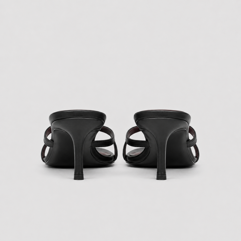 Mia Strappy Heeled Sandals by Lil Cacti — vegan sandal, detail of the strap