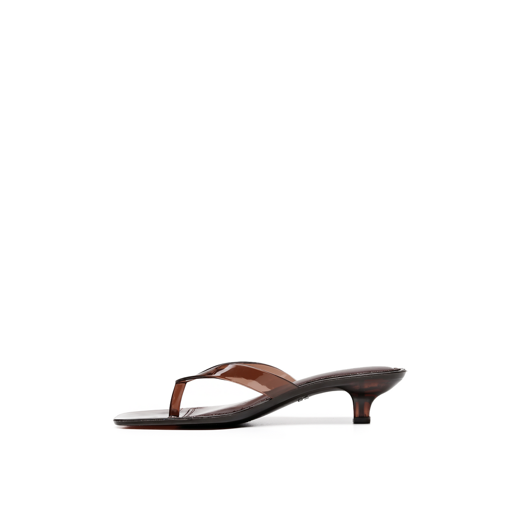 Mirage black thong sandals pair view on white background — Lil Cacti footwear