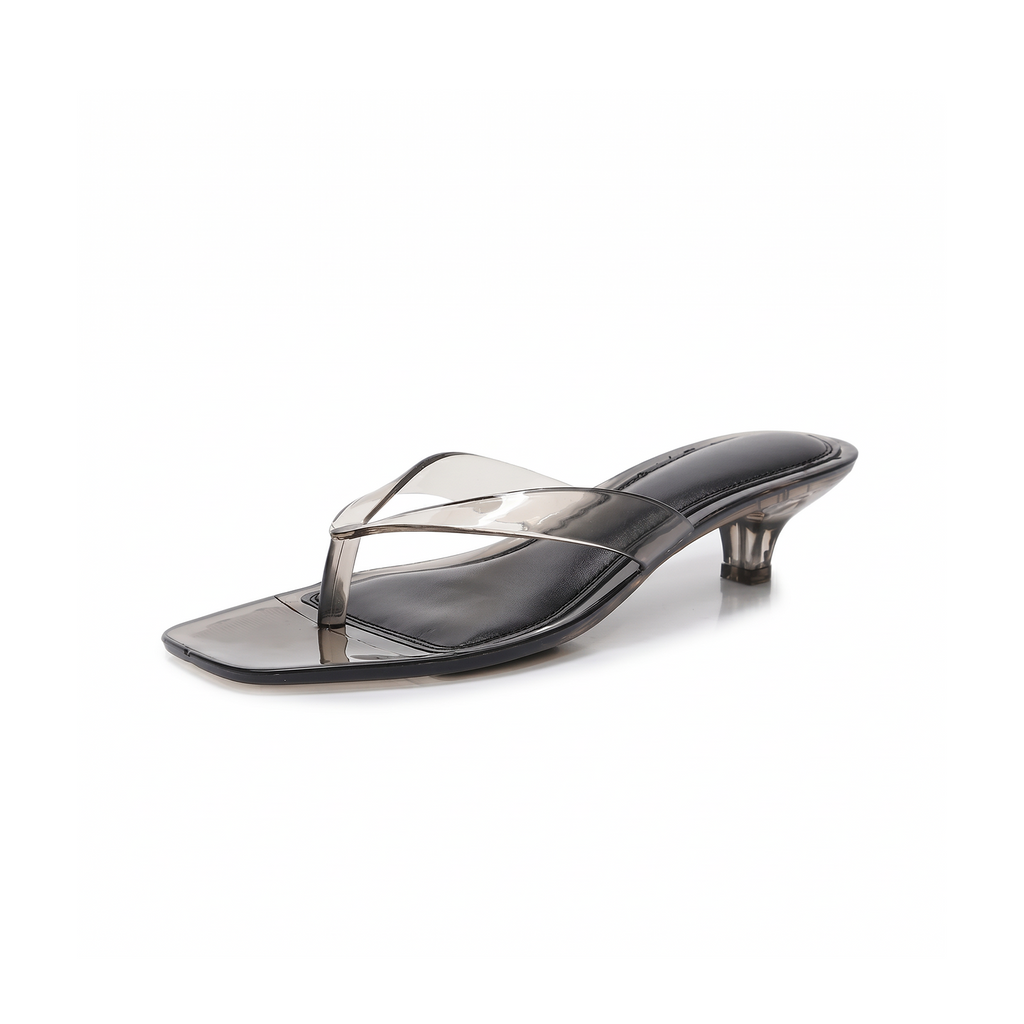 Top-down view of Mirage brown thong sandals — Lil Cacti