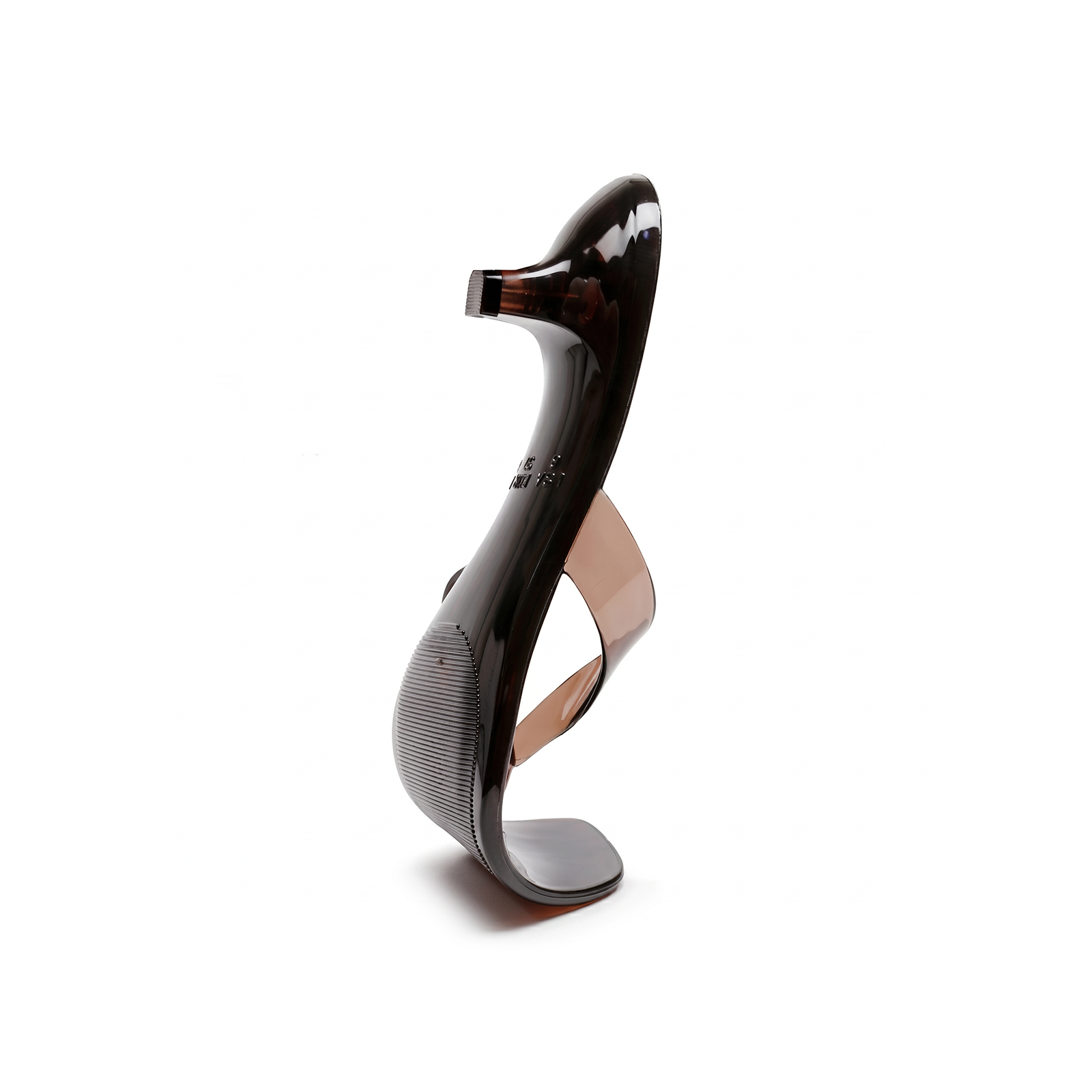 Top-down view of Mirage black thong sandals showing open toe silhouette — Lil Cacti
