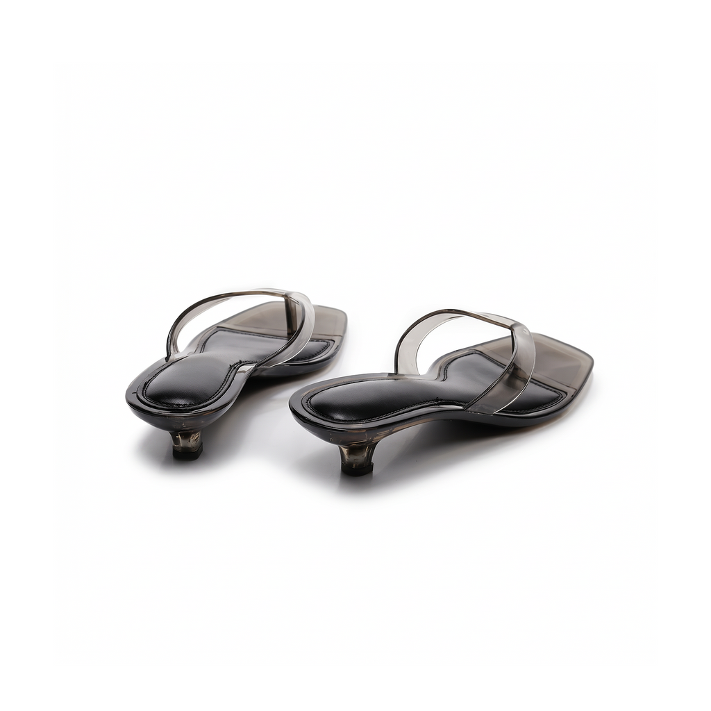 Mirage brown thong sandals three-quarter angle view — Lil Cacti