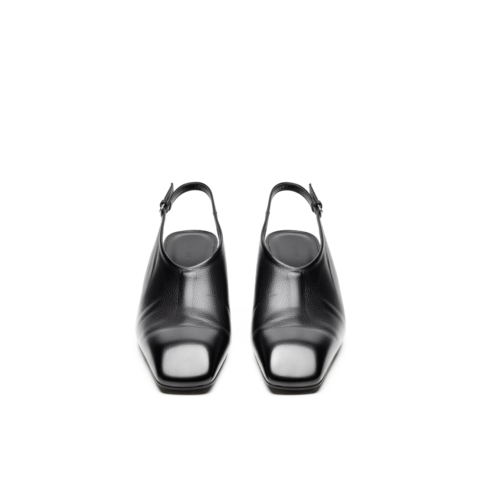 Mirelle black slingback heels three-quarter angle, dark feminine styling — Lil Cacti