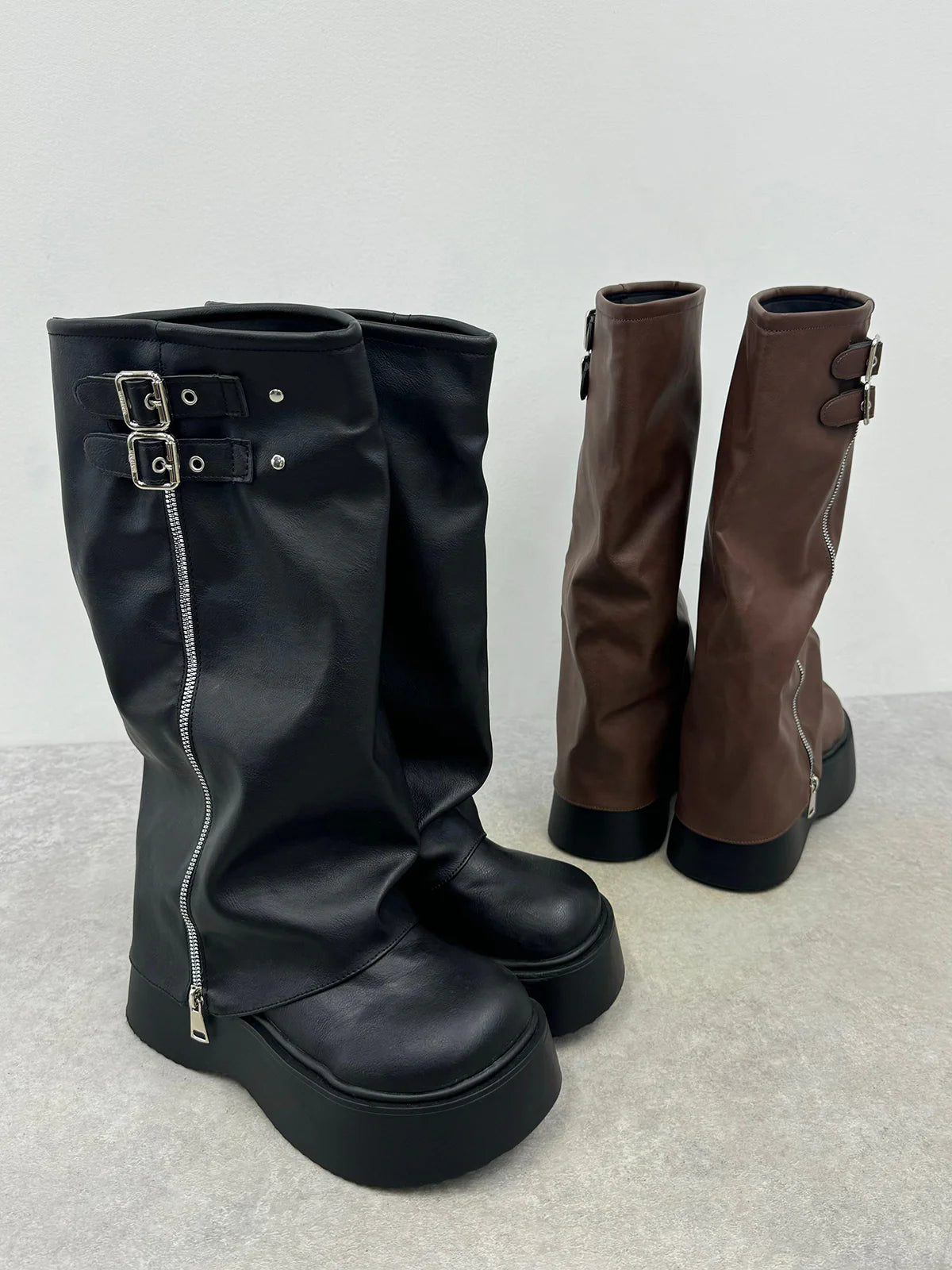 NOIR ZIP Platform Boots