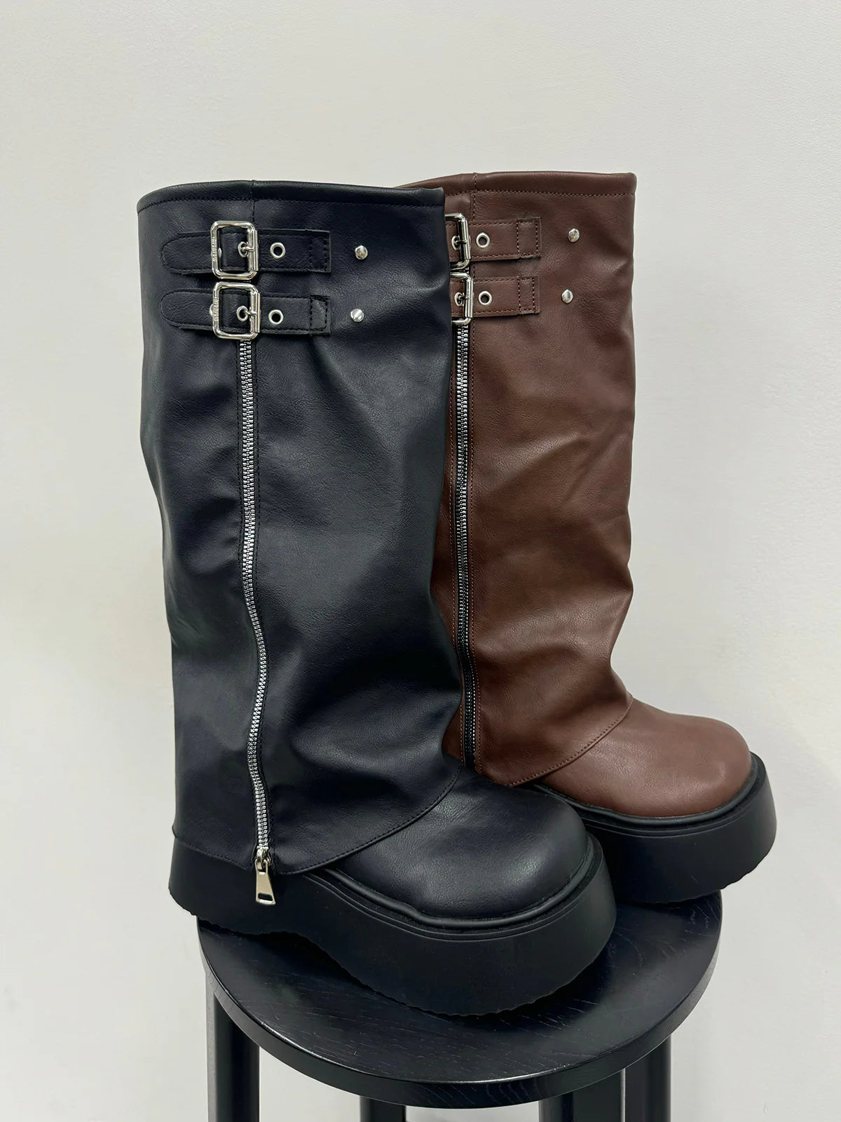 NOIR ZIP Platform Boots