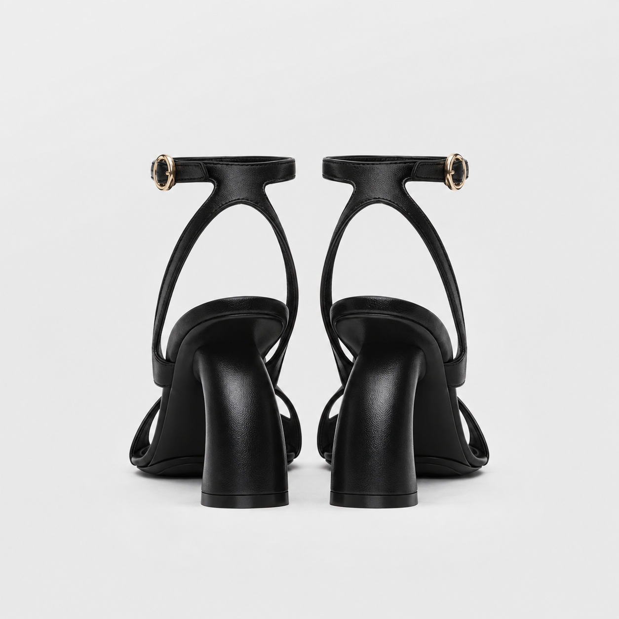 Nerissa Slingback Sandal Heels by Lil Cacti — back view of the pair showing the sculpted curved heels and slingback straps