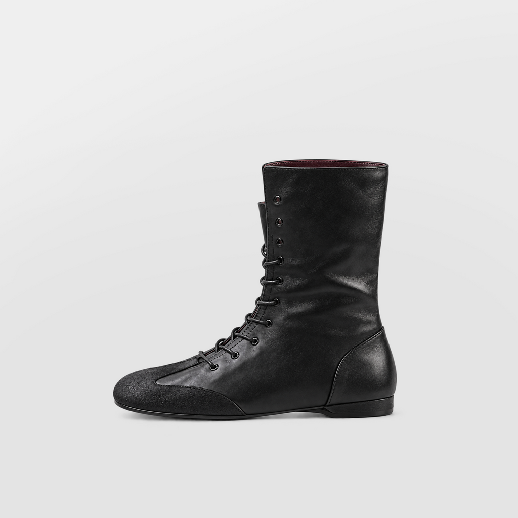 Ottilie Lace Up Combat Boots product shot from the side on a plain studio background