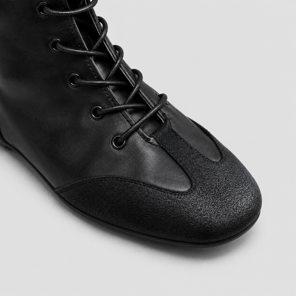 Close detail of the Ottilie Lace Up Combat Boots by Lil Cacti