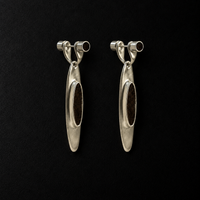 Oval Stone Drop Earrings product shot from the side on a plain studio background