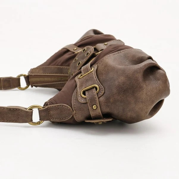 Mocha Buckle Hobo Bag