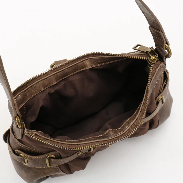 Mocha Buckle Hobo Bag