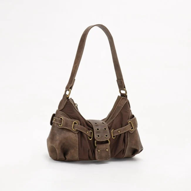 Mocha Buckle Hobo Bag