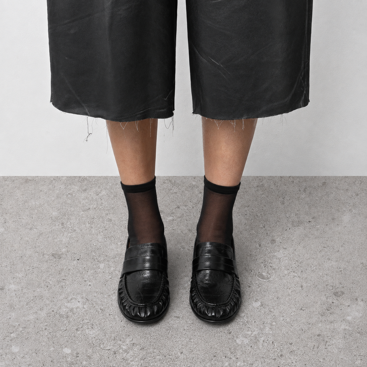 Perrine Pleated Loafers by Lil Cacti — vegan pleated loafers, close-up of the toe detail