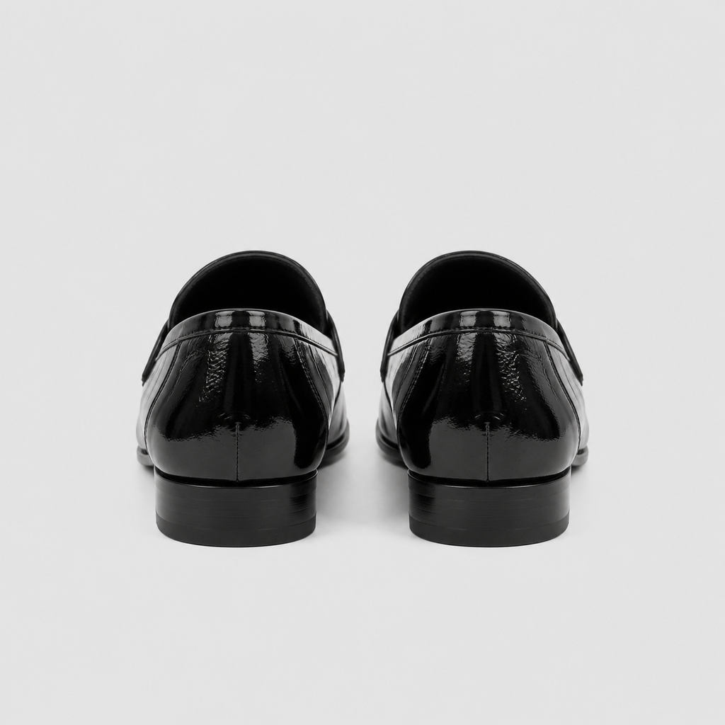 Perrine Pleated Loafers by Lil Cacti — vegan pleated loafers, detail of the hardware
