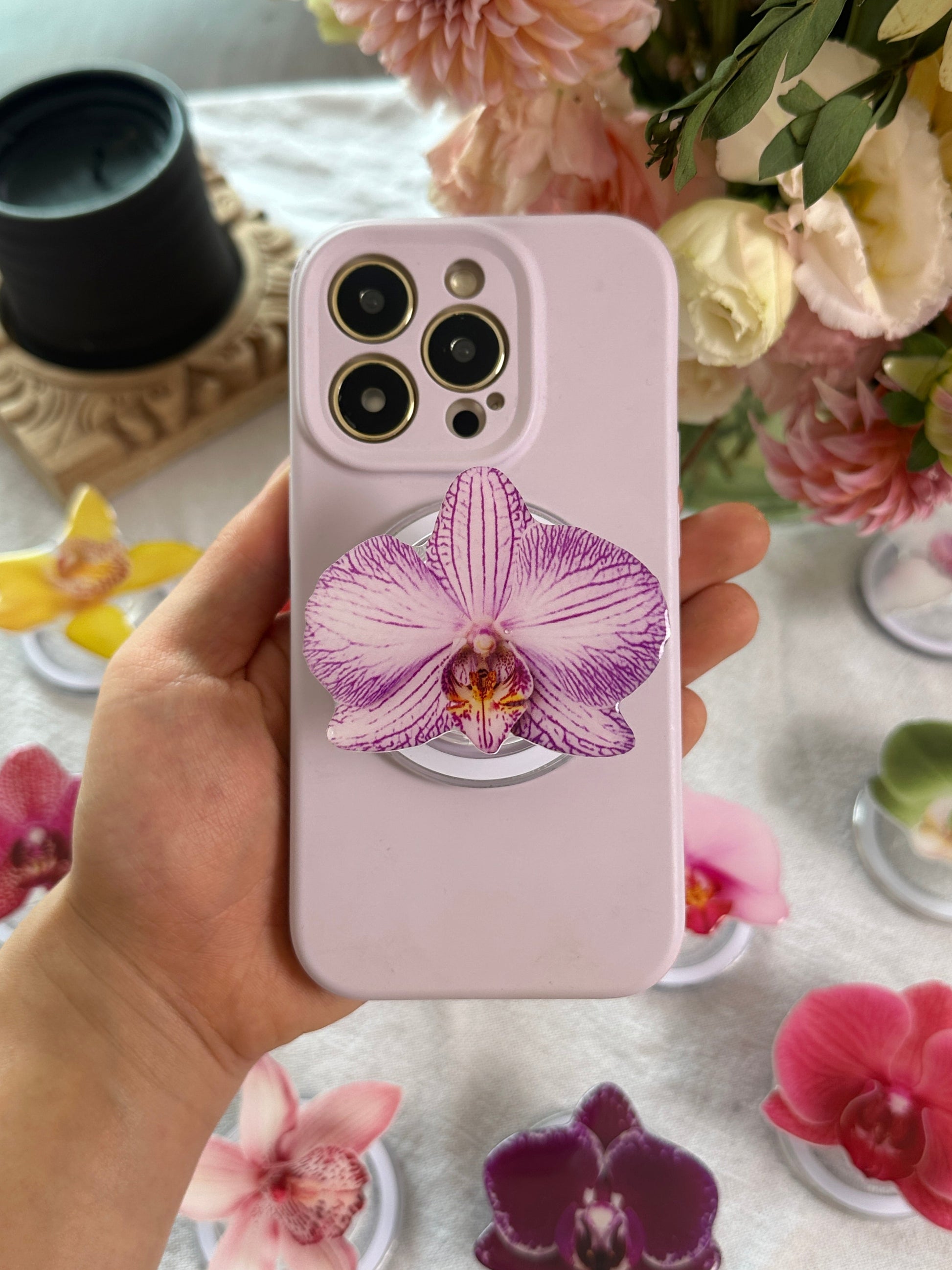 Purple Stripe Orchid Magsafe flower background